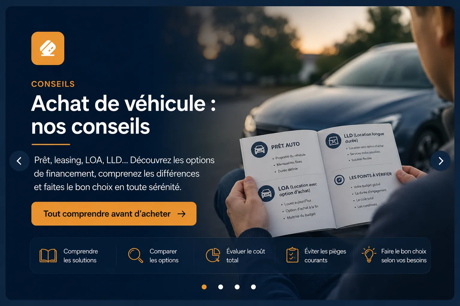 Options d'achat et de financement d'un véhicule