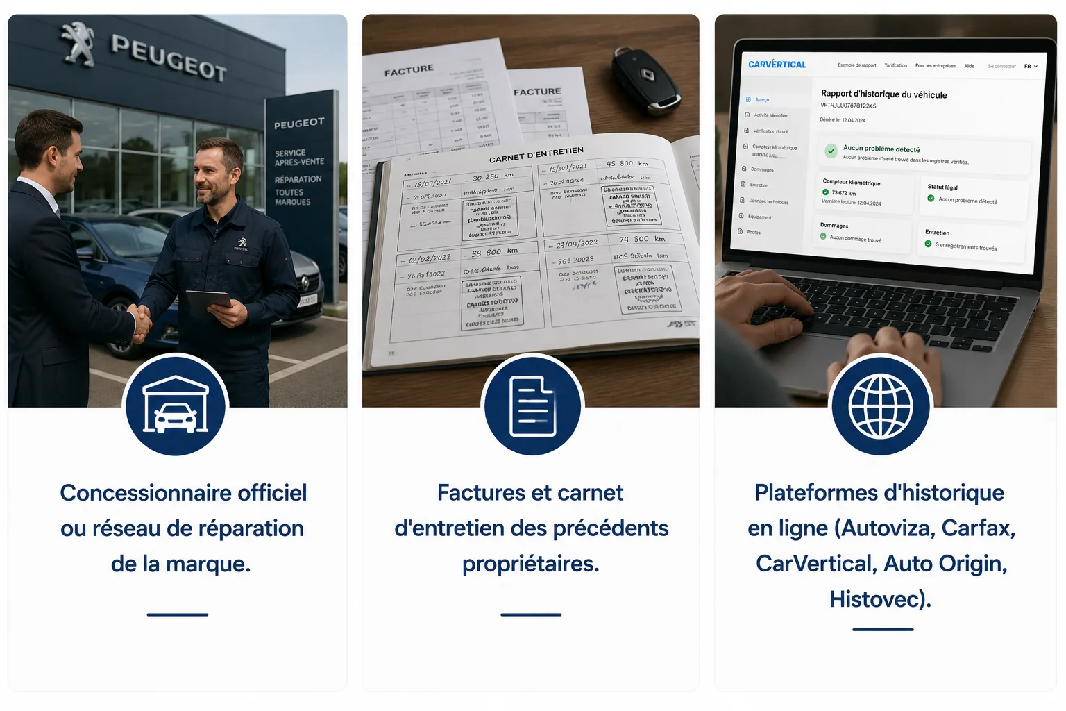 Services automobiles et historique du véhicule