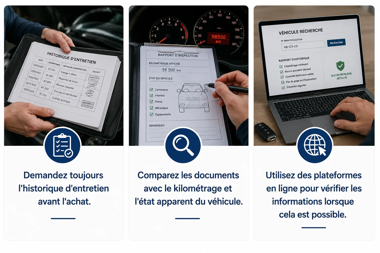 Vérification avant l'achat d'un véhicule