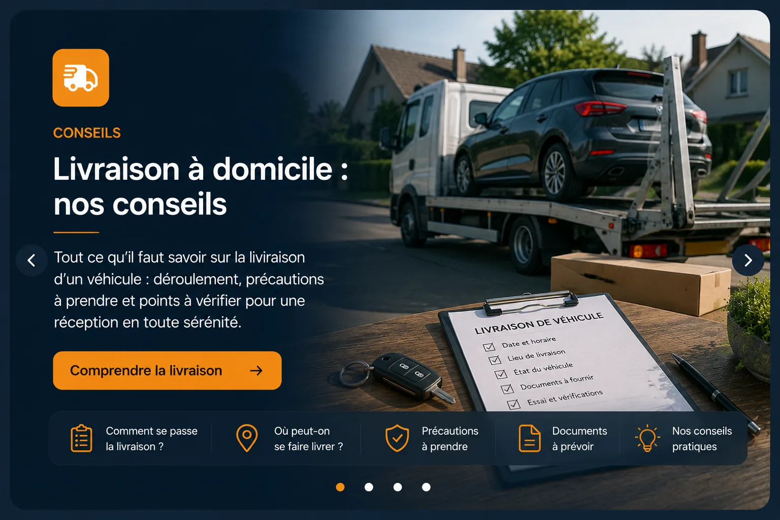 Options de livraison d'un véhicule